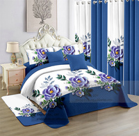 Vente flash : Ensemble de literie 12 pièces en stock, taille king, imprimé, couvre-lit, draps et rideaux, 12 pièces disponibles