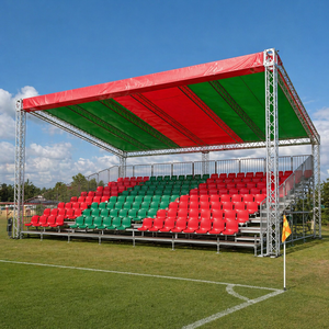 Gradas Temporales para Estadios con Toldo Amarillo y Azul, Sillas Plegables para Eventos Deportivos al Aire Libre, Estructura de Acero Resistente - Product Image 4