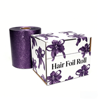 Foil Rambut Aluminium Embos Warna Cerah Laris Manis untuk Highlight Rambut Profesional Salon