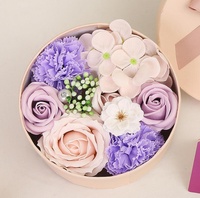 Hadiah Valentine Bunga Buatan Berbentuk Bulat, Kotak Hadiah Bunga Sabun Mawar, Bunga Ulang Tahun Hari Ibu untuk Hadiah