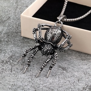 Collar con colgante de araña de acero inoxidable yunique para hombre, joyería de moda para fiesta, diseño asimétrico con forma de insecto, estilo geométrico - Product Image 2