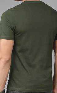 T-shirt décontracté pour homme en tricot à col en V, polyester/coton 220g, respirant, haute qualité, confort quotidien avec motif - Product Image 2