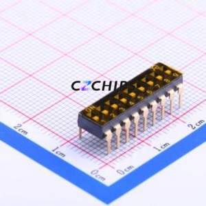 DSIC09THGET DIP Switch Through hole Component (THT) Switch Flat Toggle, Groove Type Single Pole Single Throw 9-Bit 2.54mm - Product Image 1
