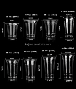 Logotipo personalizado Dia.98mm 12 14 16 18 20 24oz PET transparente desechable leche té hielo café jugo vaso de plástico con <span class=keywords><strong>tapa</strong></span> - Product Image 2