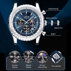 Relojes de Pulsera <span class=keywords><strong>Lige</strong></span> 8989 Lg8989 de Lujo para <span class=keywords><strong>Hombre</strong></span>, Estilo Original, Cuarzo, <span class=keywords><strong>Precio</strong></span> Bajo, Resistentes al Agua, Manecillas Luminosas, Cronógrafo - Product Image 5