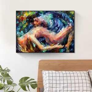 Nueva pintura al óleo digital desnuda pareja sexy pintura al óleo Digital Arte pintura decoración del hogar