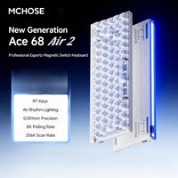 Clavier de jeu mécanique magnétique filaire Mchose Ace 68 Air 2 avec touches PBT, disposition anglaise 65%, effet Hall, déclenchement rapide, RGB 8000Hz