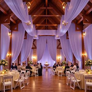 Cortinas de Techo Color Morado Claro para Bodas y Fiestas, Extra Largas, de Poliéster Grueso, Sin Arrugas, para Decoración de Carpas y Toldos para Fiestas de Cumpleaños - Product Image 5