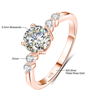Anillo de Plata de Ley 925 de Alta Calidad, Certificado, Pasa la Prueba del Diamante, 1ct Moissanita, Anillos de Mujer, Joyería de Boda, Envío Rápido