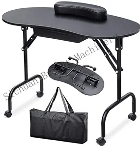 Katlanabilir taşınabilir manikür masası tırnak teknisyeni masası iş istasyonu ile çanta/bilek istirahat