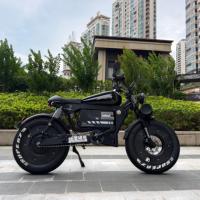 Vélo électrique à gros pneus, style rétro, suspension intégrale, pour adultes, autonomie 200 km, en promotion