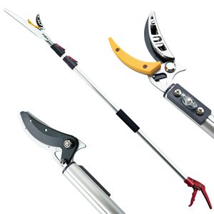 4.6-10 Chân Kính thiên văn mở rộng cực cây ăn quả chọn <span class=keywords><strong>Shears</strong></span> với 12 inch Ba Mặt mài lưỡi cưa - Product Image 1