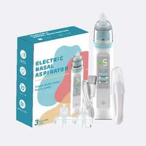 Electric Nasal Aspirator Baby Nose Sucker Cleaner USB Rechargeable with 5 Suction Modes Music Colorful Light Soothing Function