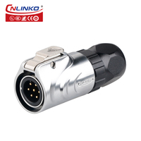 Connecteur M12 Type F pour câble électrique 12V DC, prise et fiche industrielles étanches IP68, 5A, 7 broches