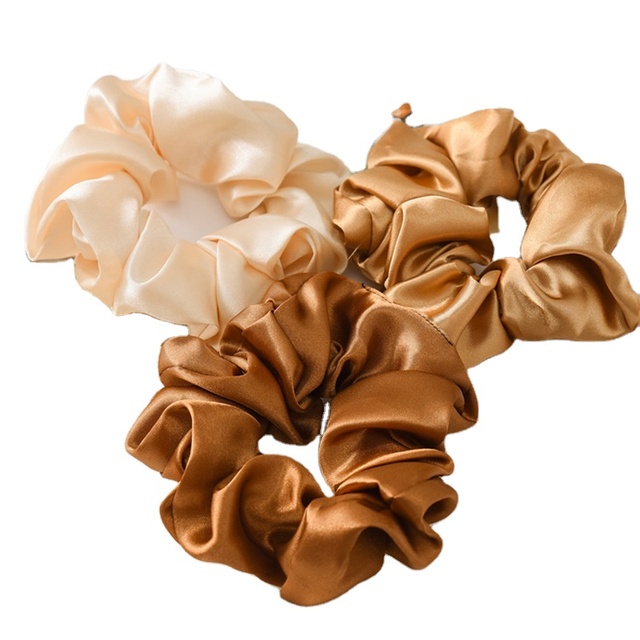 New Satin Silk Solid Color Scrunchies Elastic Hair Bands Women Girls Hair Accessories Ponytail Holder Silk Hair Scrunchies