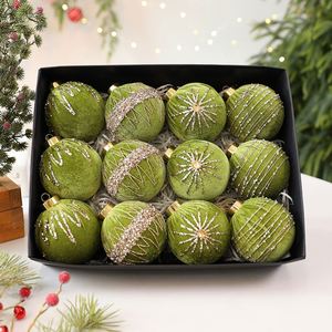 Le vendite calde albero di <span class=keywords><strong>natale</strong></span> ornamento palla da te decorazione appesa con disegno colorato e floccante sfera di perle di <span class=keywords><strong>natale</strong></span> - Product Image 2
