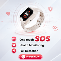 Montre connectée 4G pour personnes âgées avec surveillance de la fréquence cardiaque et de l'oxygène sanguin, détection de chute, suivi GPS+LBS, montre d'alerte médicale IP67