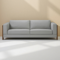 ARREDAMENTI Canapé 2 places en cuir/performance gris, moderne et minimaliste, haut de gamme, qualité supérieure, vente en gros d'usine, pour salon