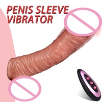 Manchon d'extension de pénis électrique en silicone souple avec 9 modes de vibration, manchon vibrant portable pour hommes, jouet sexuel pour couples adultes