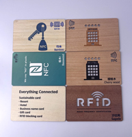 Kartu Bisnis Digital NFC Kayu dengan Ukiran Khusus Kartu NFC Bambu yang Dipersonalisasi untuk Berbagi Media Sosial