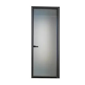 SUNHOHI schlankes Profil Aluminium profile Glas dusch türen Badezimmer Bett Zimmertür Toilette Drehtür Design