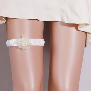 फैशन ब्राइडल वेडिंग लेग एक्सेसरीज हस्तनिर्मित कपड़े फूल जांघ बैंड सेक्सी लोचदार जांघ स्ट्रैप - Product Image 1