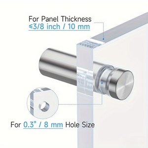Vis de fixation à tête plate M8 en acier inoxydable pour miroir mural, verre, panneau publicitaire argenté, support de cadre - Product Image 2