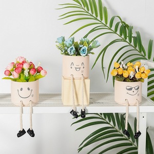 Expresión creativa, pies colgantes, <span class=keywords><strong>muñeca</strong></span>, planta verde, balcón interior, decoración de escritorio, manualidades, maceta de cerámica - Product Image 4