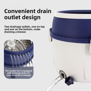 Household Single Barrel Rotating Stainless Steel <strong>Mop</strong> Bucket Round Rotating <strong>Mop</strong> <strong>Floor</strong> Cleaning 360 Rotating <strong>Mop</strong> Bucket - Product Image 4