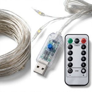 USB Güçlü Bakır Tel Perde Işıkları Uzaktan Kumandalı Kısılabilir Zamanlayıcılı İç Mekan Tatil Dekorasyonu - Product Image 1