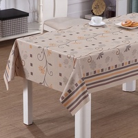 Nappe en PVC tissée à imprimé floral RNPT avec support thermorésistant, anti-taches et imperméable, luxe R025