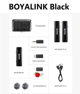 Boyalink sans fil Lavalier revers Microphone pour I phone <span class=keywords><strong>Android</strong></span> Dslr caméra Youtube Live Streaming <span class=keywords><strong>enregistrement</strong></span> <span class=keywords><strong>Audio</strong></span> pour Bo ya - Product Image 6