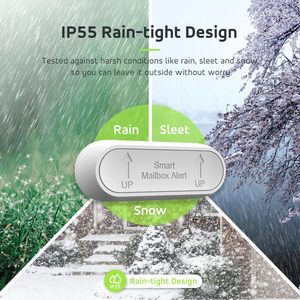 Sonnette d'alerte intelligente Tuya WiFi pour boîte <span class=keywords><strong>aux</strong></span> <span class=keywords><strong>lettres</strong></span>, portée 800 pieds, alarme sans fil résistante <span class=keywords><strong>aux</strong></span> intempéries avec LED clignotante, son et rappels téléphoniques (Wi-Fi 2,4 GHz) - Product Image 5