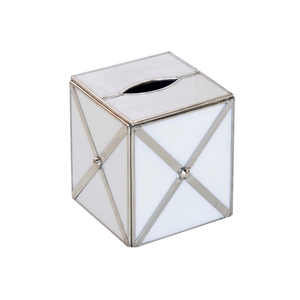 White Metal Tissue Box - Product Image 1