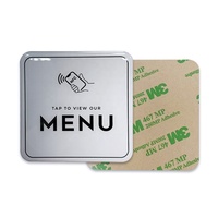Plaque d'affichage carrée personnalisée étanche en époxy, acrylique, PVC, cartes NFC pour avis Facebook et Google avec ruban adhésif au dos