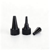 Bouchon compte-gouttes noir de 18 mm, 20 mm, 24 mm, 28 mm avec embout pointu anti-déversement pour flacons de traitement capillaire, d'huile, de colle ou de peinture