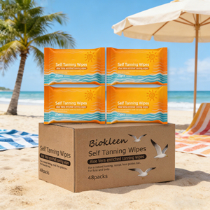 Lingettes autobronzantes portables Biokleen Private Label, 25 lingettes, huile <span class=keywords><strong>bronzante</strong></span>, lingettes pour bronzage cutané - Product Image 2