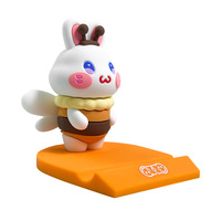 Dessin animé personnalisé PVC caoutchouc souple support pour téléphone portable poupée stéréoscopique mignonne boîte aveugle de voiture cadeau de bureau promotionnel