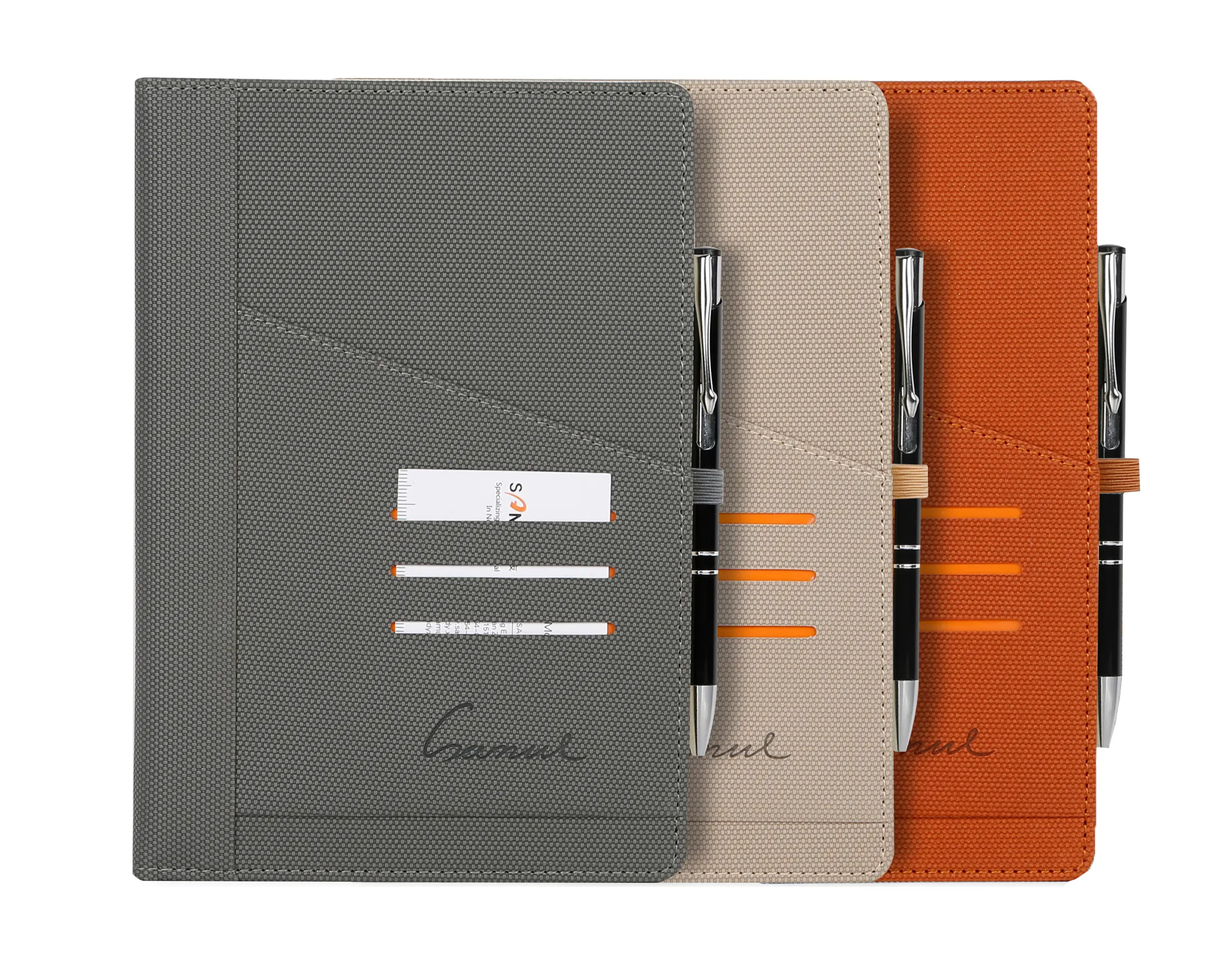 A5 carnet de notes noir personnalisé carnet de notes agenda d'affaires avec poche avant et poche pour cartes pour cadeaux