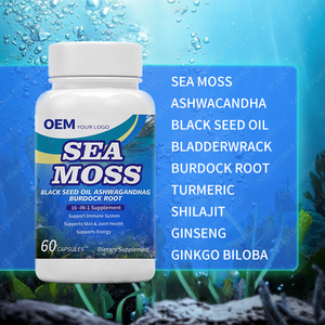 Cápsulas de Suplemento de Musgo Marino Orgánico Halal OEM con Aceite de Semilla Negra y Ashwagandha, Extracto de Musgo Marino Irlandés, Cápsulas Naturales de Musgo Marino - Product Image 4