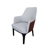 Chaise de salle à manger contemporaine de luxe haut de gamme pour villa, appartement, cuisine, hôtel, café, restaurant, en cuir PU et structure en bois
