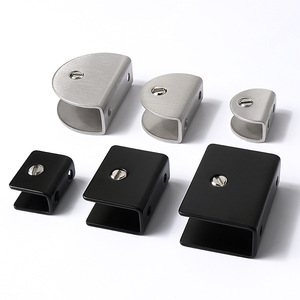 Haidibosi Stainless Steel Glass Clip Brushed Finish For Glass Cabinet <b>Shelves</b> Durable <b>Shelf</b> Support Connector - Product Image 2