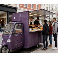 Camion de nourriture mobile Piaggio Ape à 3 roues, tuk-tuk, remorque de nourriture pour la vente de glaces