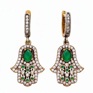 Yidhamsa — boucles d'oreilles authentiques turques, boucles d'oreille en argent Sterling 925, faites à la main, vente en gros - Product Image 2