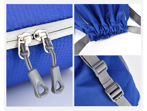 Sac de sport de voyage léger et imperméable avec logo personnalisé, sac à dos à cordon noir avec fermeture éclair et poches - Product Image 3