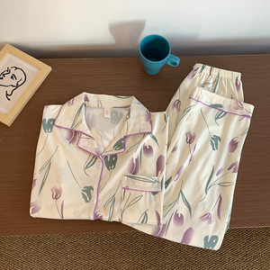 Kustom piyama pakaian tidur wanita Set untuk wanita piyama nyaman grosir