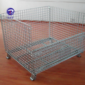 Gabbia di immondizia su misura della rete metallica del ferro delle merci di stoccaggio di trasporto del carrello elevatore del magazzino per l'industria di riciclaggio - Product Image 3