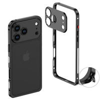 Coque de protection en métal ultra-fine avec cadre en aluminium pour iPhone 18 Pro Max 17 Air 16 15 14 13 12 Pro Max avec protection d'objectif en alliage métallique