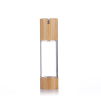 Penjualan Langsung Pabrik Botol Vakum Bambu dan Kayu 15-100ml Botol Lotion Kemasan Kosmetik Grosir