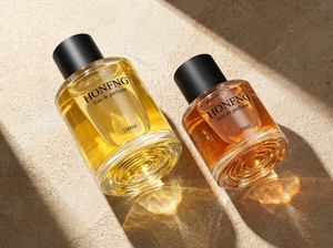 Flacon de parfum cylindrique en verre vide de luxe imprimé sur mesure avec couvercle noir, couleur personnalisée - Product Image 5